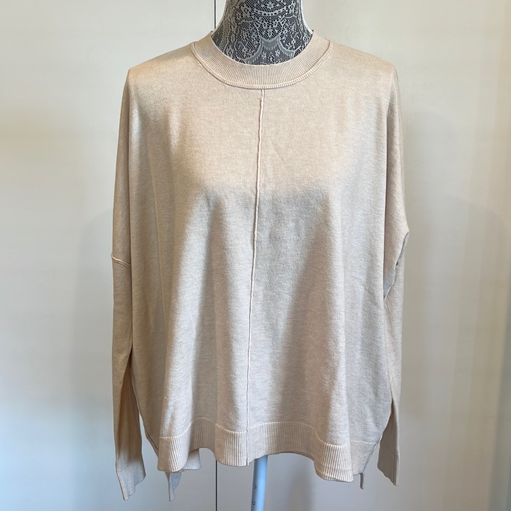 NEW Jolie cashmere blend sweater Size Medium Oatmeal Minimalist Neutral